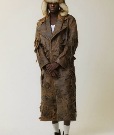 THE ANTIQUE LEATHER TOPO TRENCH COAT