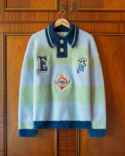 SHAGGY KNITTED STRIPED SWEATER