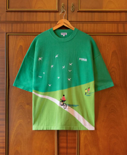 KNITTED COTTON BIKE RIDE TEE